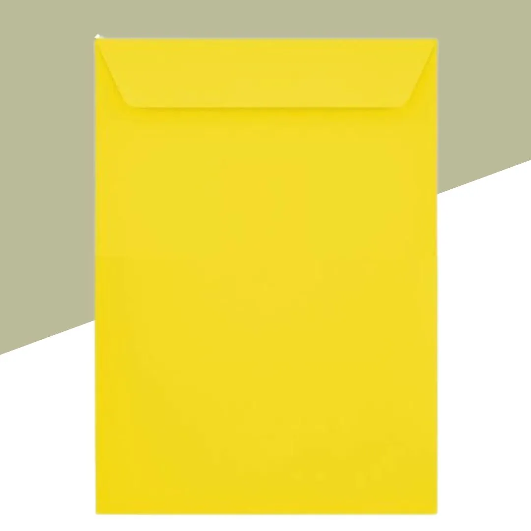 (5 Pcs.) A4 Size Yellow Laminated Envelope