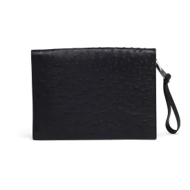 Bottega Veneta Ostrich Leather Document Case Wristlet