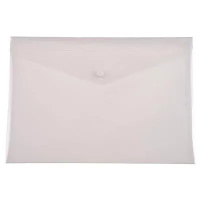 Cumberland Document Wallet Stud Closure A4 Clear Pack 10