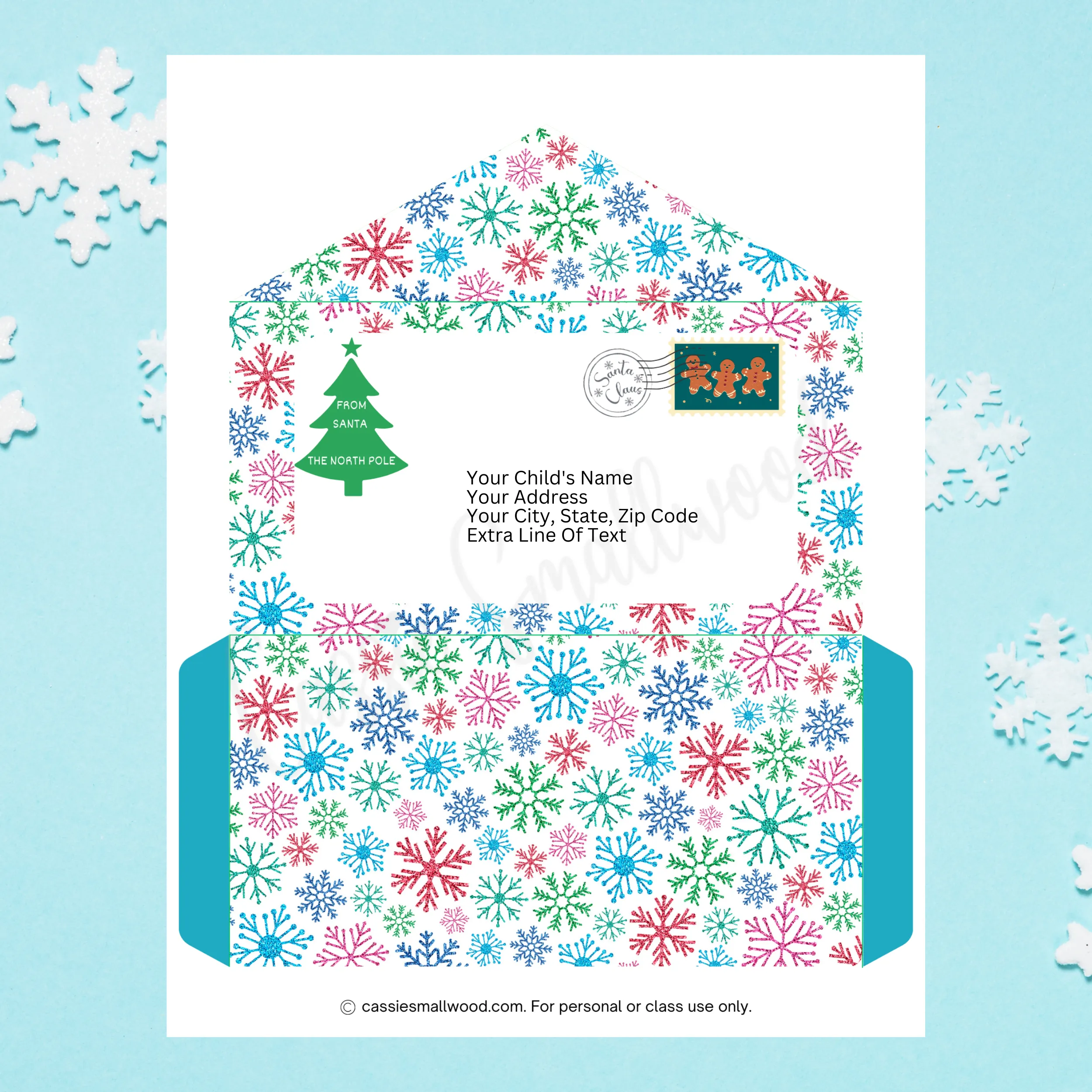 Editable North Pole Envelope Template