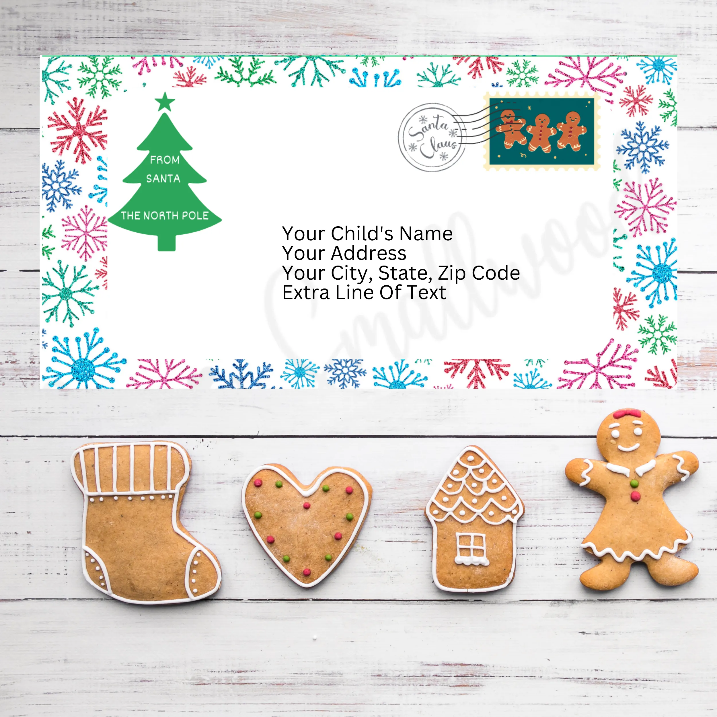 Editable North Pole Envelope Template
