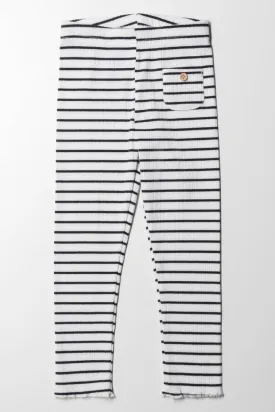 Stripe Leggings Navy & White